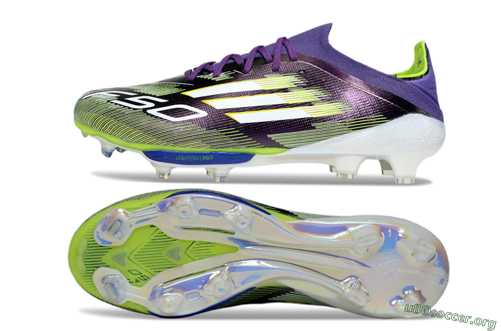Adidas F50+ Elite Lightstrike Pro FG Football Boots - Purple/White/Yellow 1