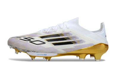 Adidas F50+ Elite Lightstrike Pro FG Football Boots - White/Black/Gold