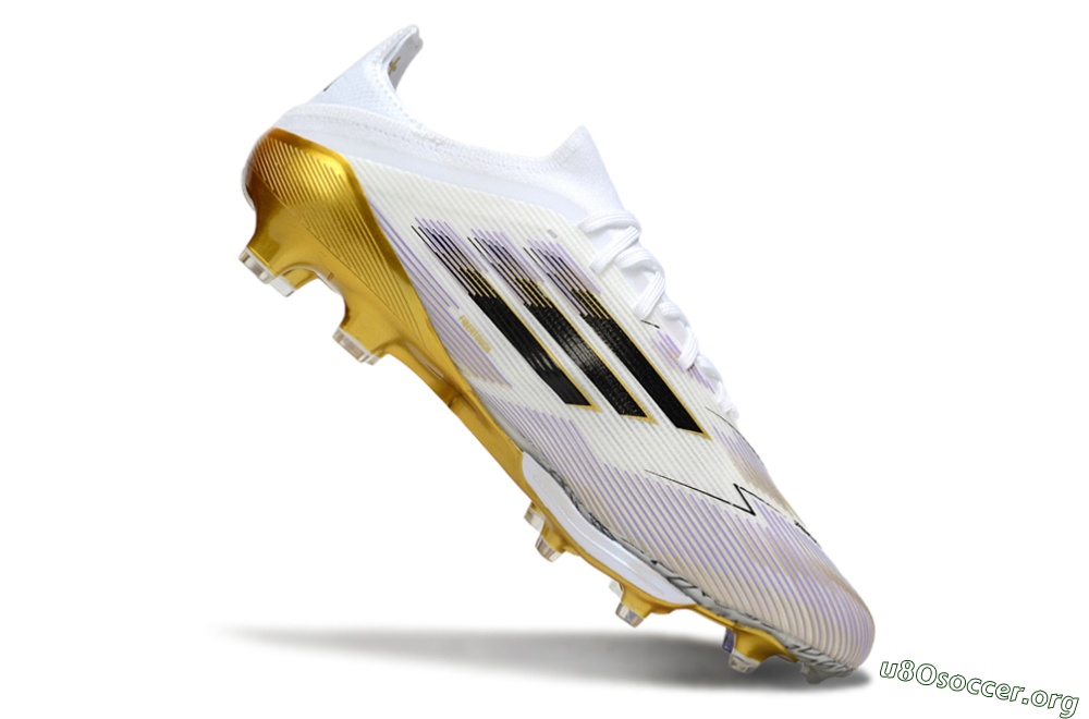 Adidas F50+ Elite Lightstrike Pro FG Football Boots - White/Black/Gold 4