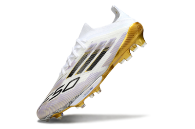 Adidas F50+ Elite Lightstrike Pro FG Football Boots - White/Black/Gold
