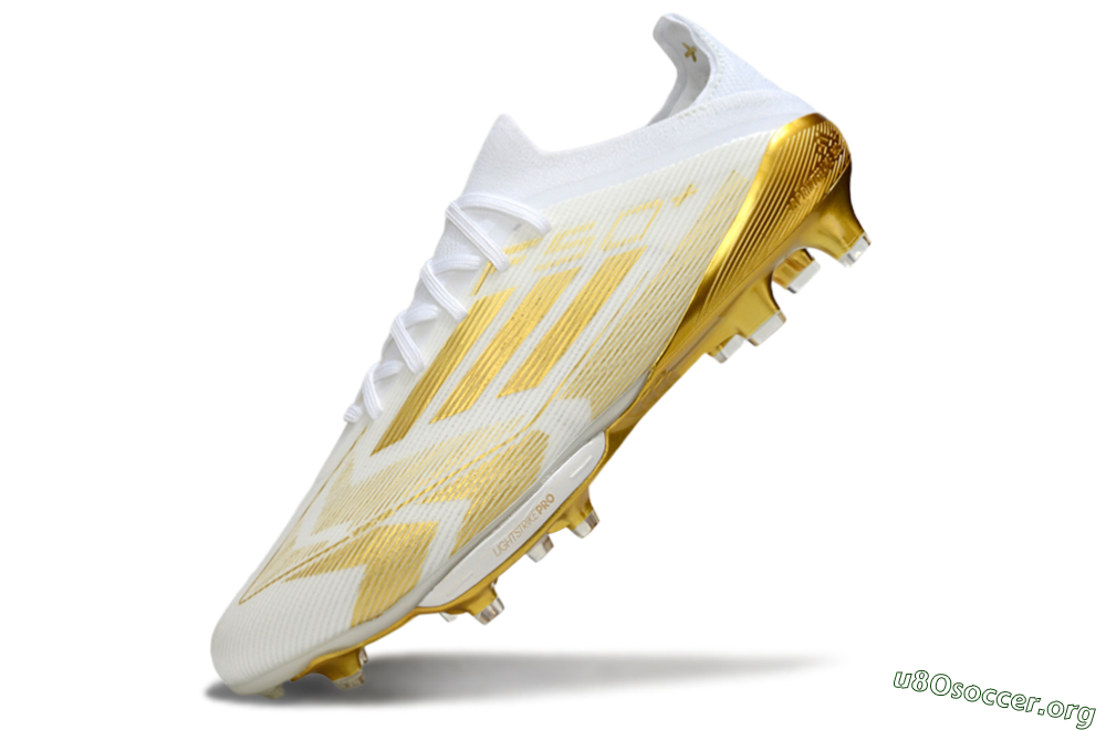 Adidas F50+ Elite Lightstrike Pro FG Football Boots - White/Gold 5