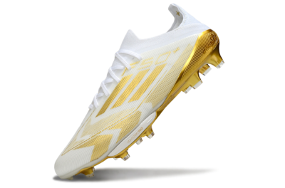 Adidas F50+ Elite Lightstrike Pro FG Football Boots - White/Gold