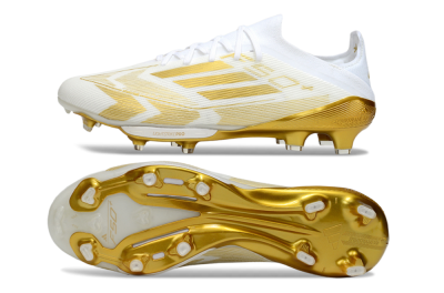 Adidas F50+ Elite Lightstrike Pro FG Football Boots - White/Gold