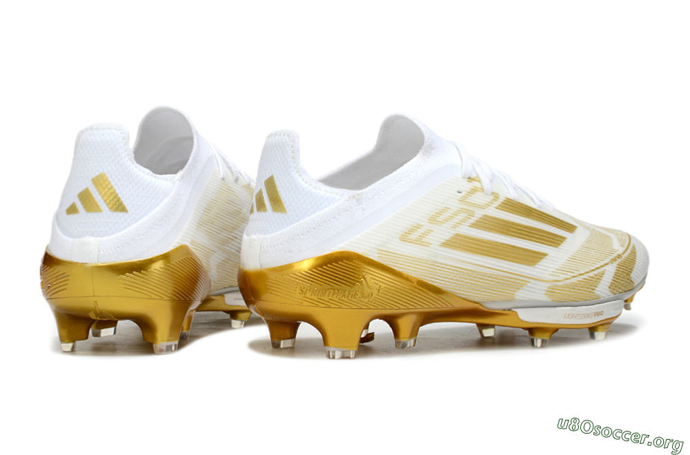 Adidas F50+ Elite Lightstrike Pro FG Football Boots - White/Gold 6