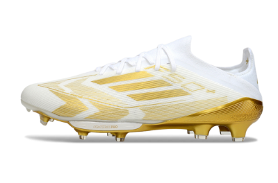 Adidas F50+ Elite Lightstrike Pro FG Football Boots - White/Gold