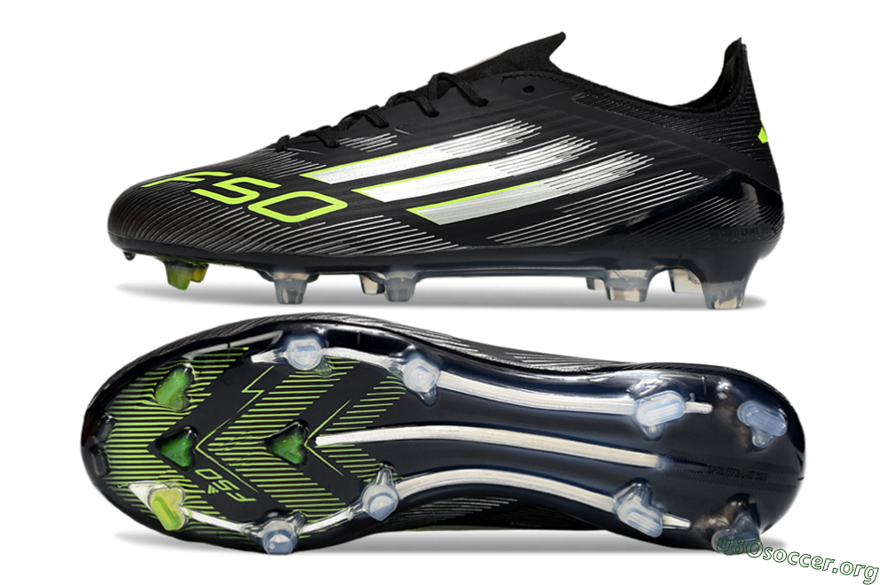 Adidas F50 Elite FG Football Boots - Black/Silver/Yellow 1