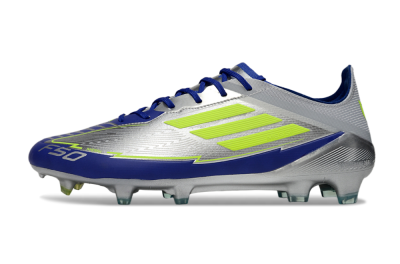 Messi x Adidas F50 Elite FG Football Boots - Silver/Yellow/Blue