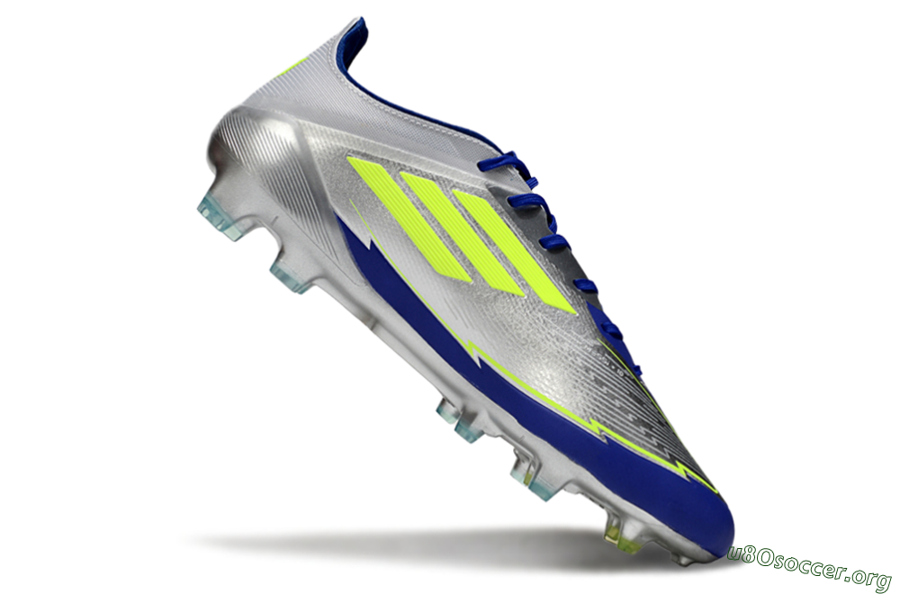 Messi x Adidas F50 Elite FG Football Boots - Silver/Yellow/Blue 4