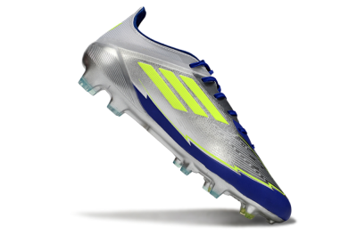 Messi x Adidas F50 Elite FG Football Boots - Silver/Yellow/Blue