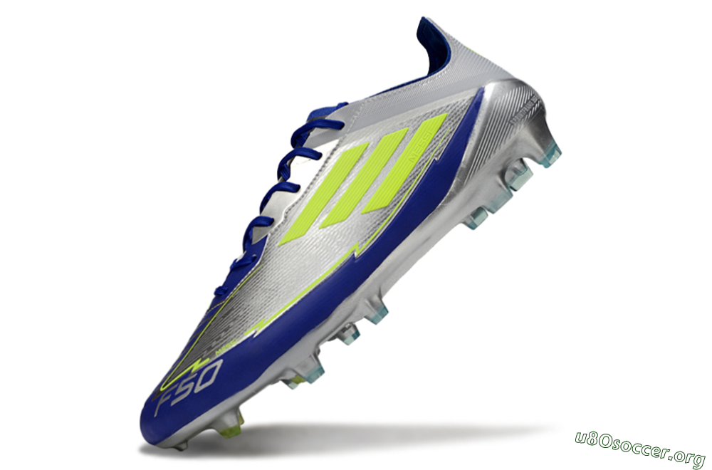 Messi x Adidas F50 Elite FG Football Boots - Silver/Yellow/Blue 5