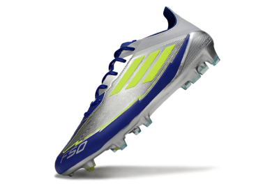 Messi x Adidas F50 Elite FG Football Boots - Silver/Yellow/Blue