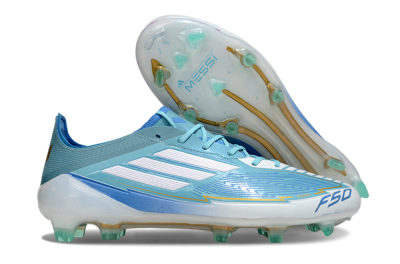 Messi x Adidas F50 Elite FG Football Boots - Jade/White/Blue