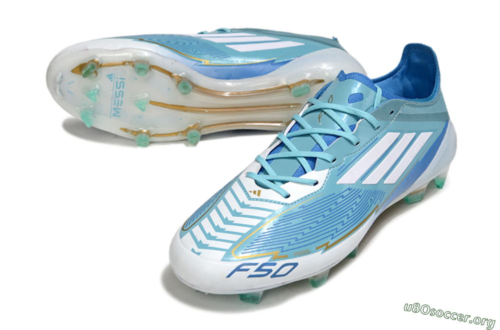 Messi x Adidas F50 Elite FG Football Boots - Jade/White/Blue 0