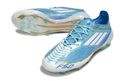 Messi x Adidas F50 Elite FG Football Boots - Jade/White/Blue