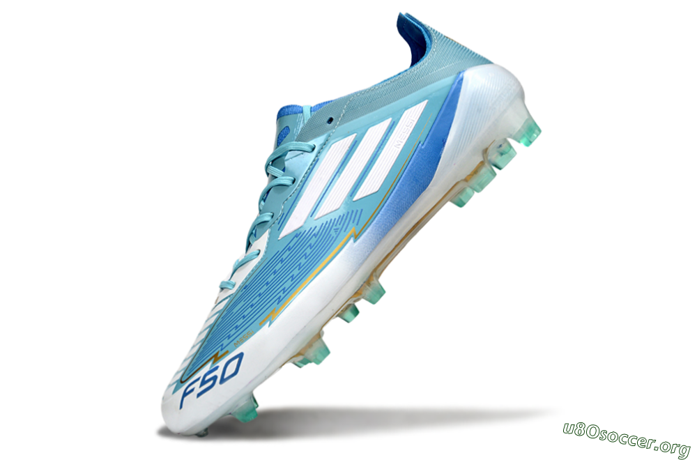 Messi x Adidas F50 Elite FG Football Boots - Jade/White/Blue 5