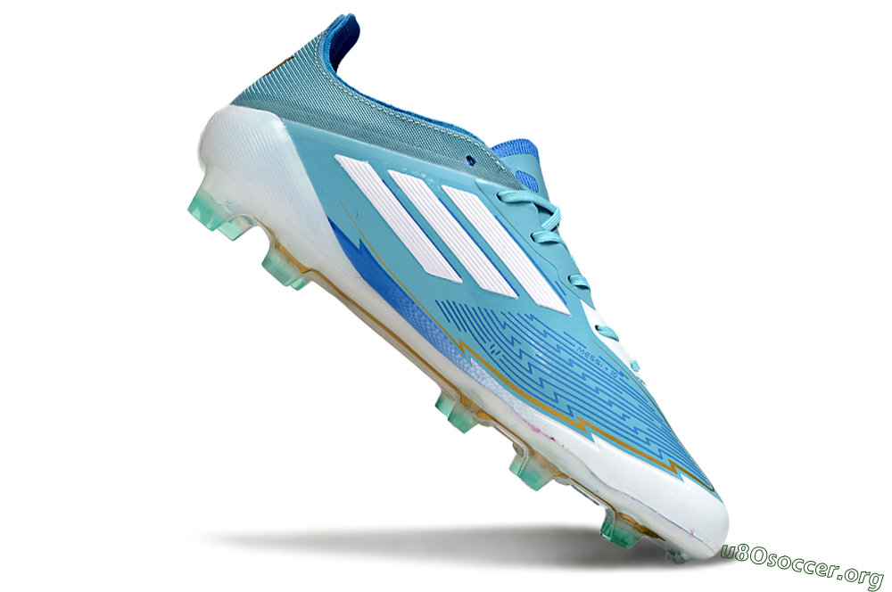 Messi x Adidas F50 Elite FG Football Boots - Jade/White/Blue 4