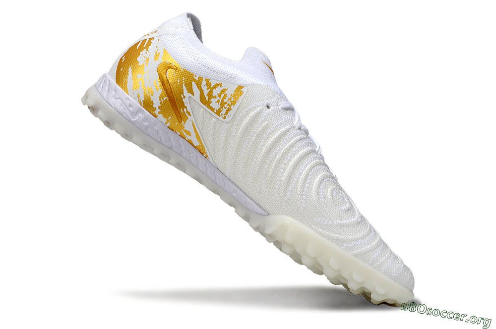 Nike Phantom GX 2 Elite TF Football Shoes - White/Gold 4