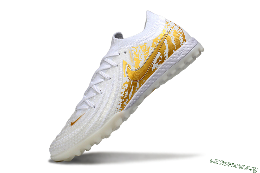 Nike Phantom GX 2 Elite TF Football Shoes - White/Gold 5
