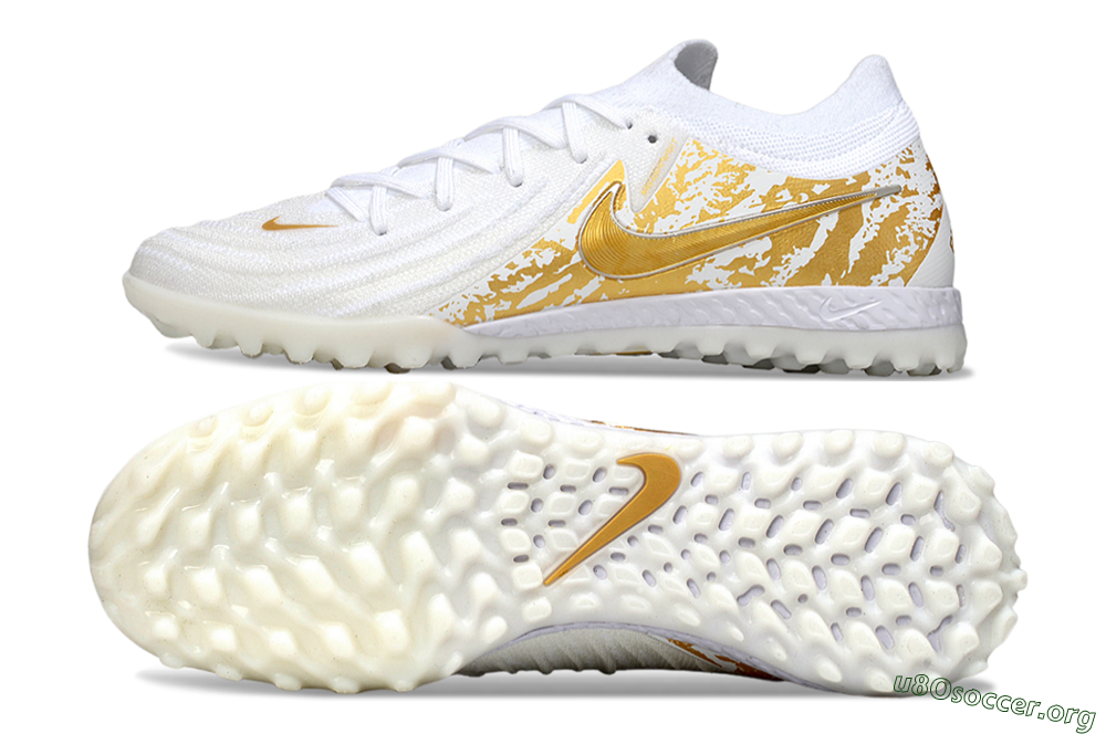 Nike Phantom GX 2 Elite TF Football Shoes - White/Gold 1