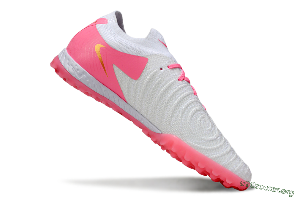 Nike Phantom GX 2 Elite TF Football Shoes - White/Pink/Gold 4
