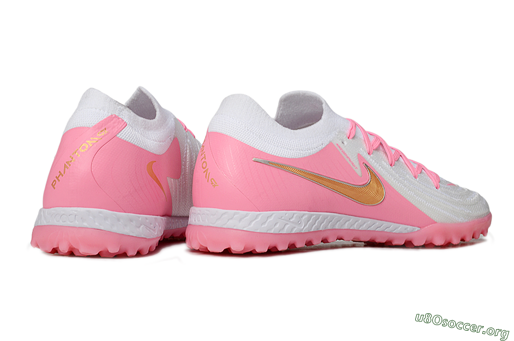 Nike Phantom GX 2 Elite TF Football Shoes - White/Pink/Gold 6