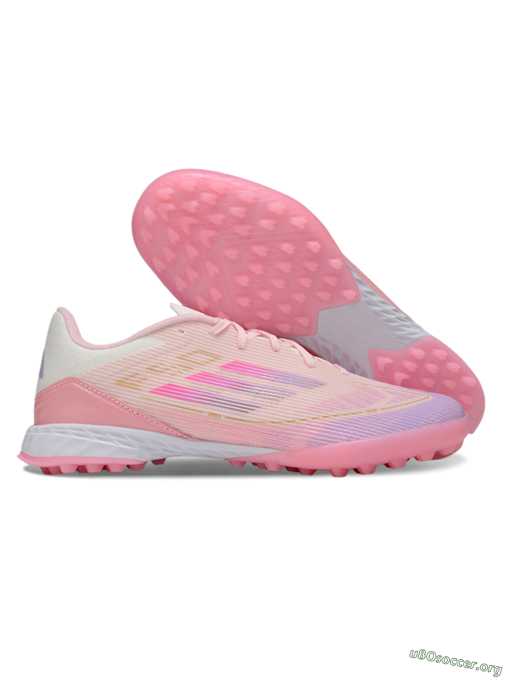 Adidas F50 Pro TF Football Shoes - Pink/Purple/Gold 2
