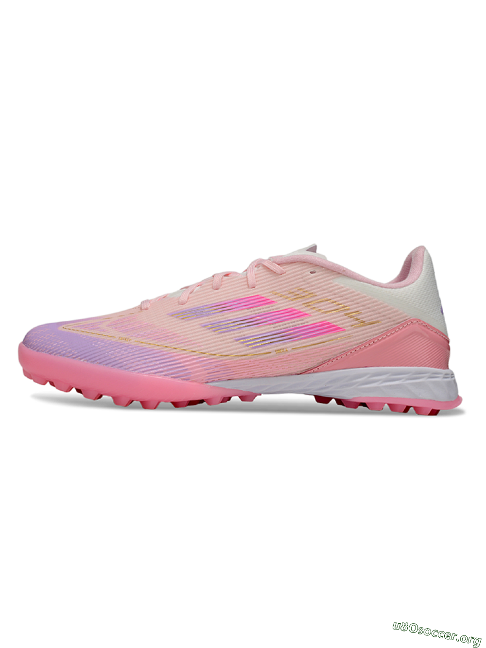 Adidas F50 Pro TF Football Shoes - Pink/Purple/Gold 3
