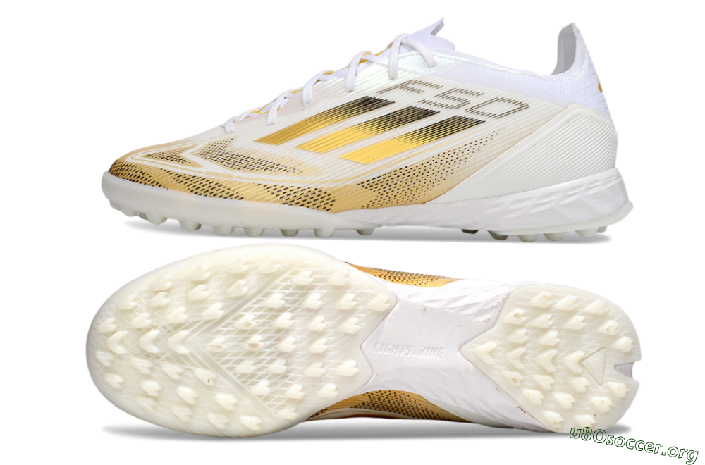 Adidas F50 Elite Kings League TF Football Shoes - White/Yellow/Black 1