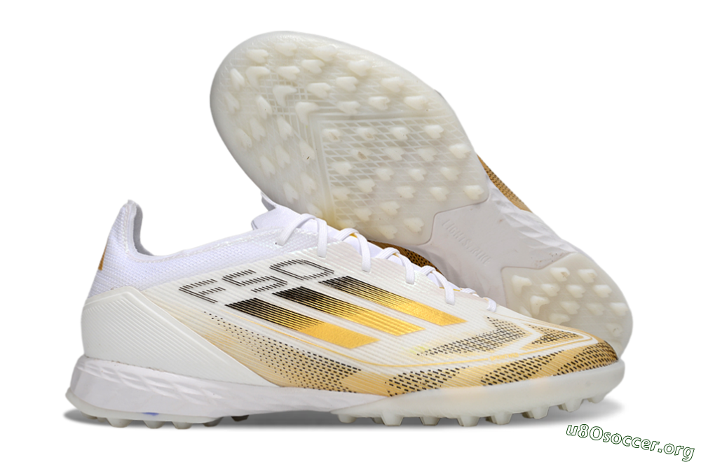 Adidas F50 Elite Kings League TF Football Shoes - White/Yellow/Black 2