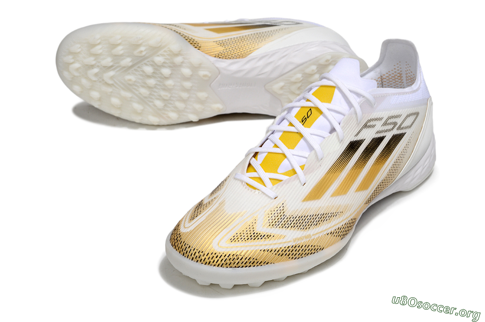 Adidas F50 Elite Kings League TF Football Shoes - White/Yellow/Black 0