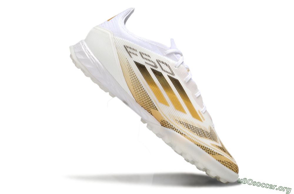 Adidas F50 Elite Kings League TF Football Shoes - White/Yellow/Black 4
