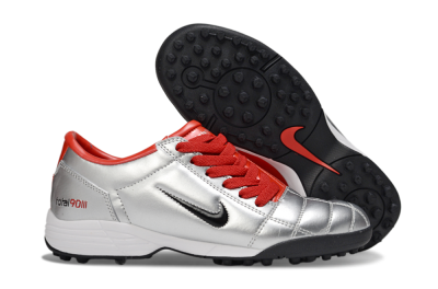 Nike Total 90 II TF Football Shoes - Silver/Black/Red