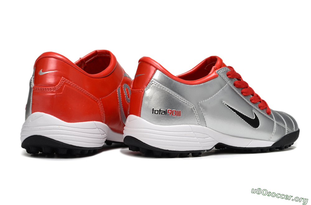 Nike Total 90 II TF Football Shoes - Silver/Black/Red 6