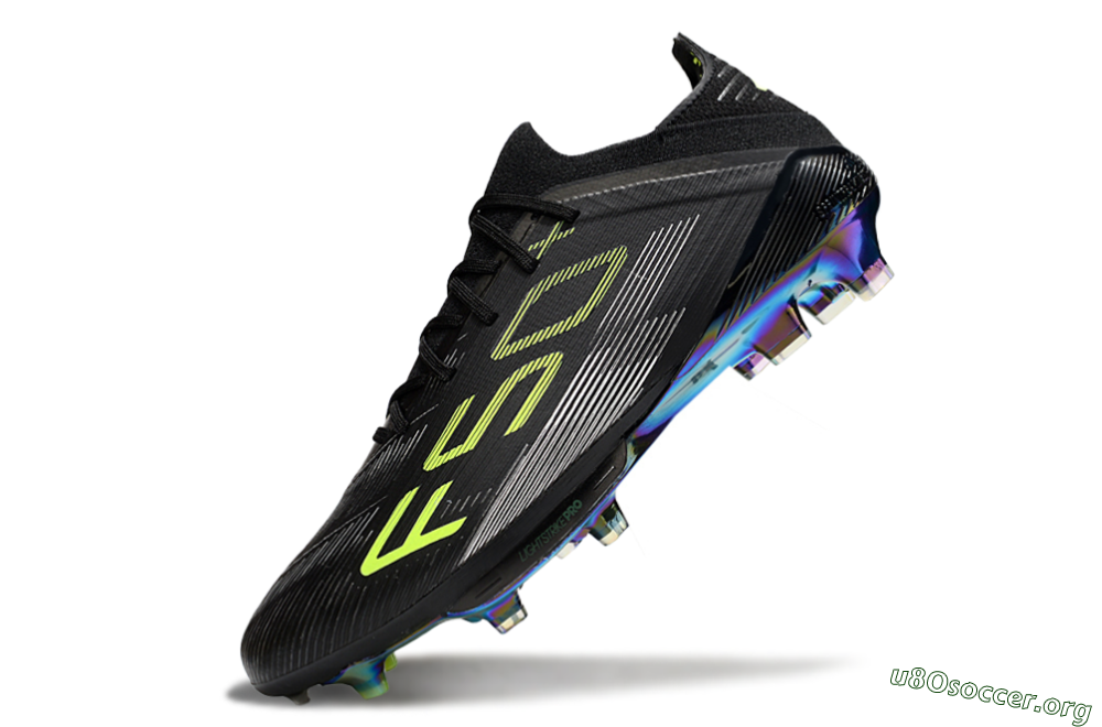 Adidas F50+ Elite Lightstrike Pro FG Football Boots - Black/Yellow/Silver 5