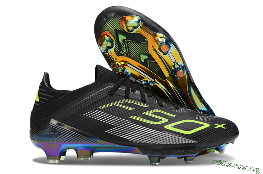 Adidas F50+ Elite Lightstrike Pro FG Football Boots - Black/Yellow/Silver 2