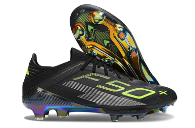 Adidas F50+ Elite Lightstrike Pro FG Football Boots - Black/Yellow/Silver