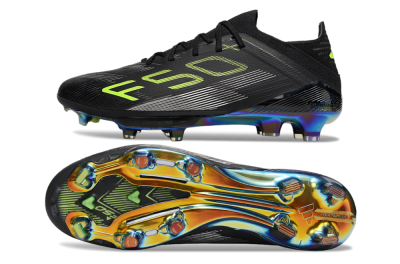 Adidas F50+ Elite Lightstrike Pro FG Football Boots - Black/Yellow/Silver
