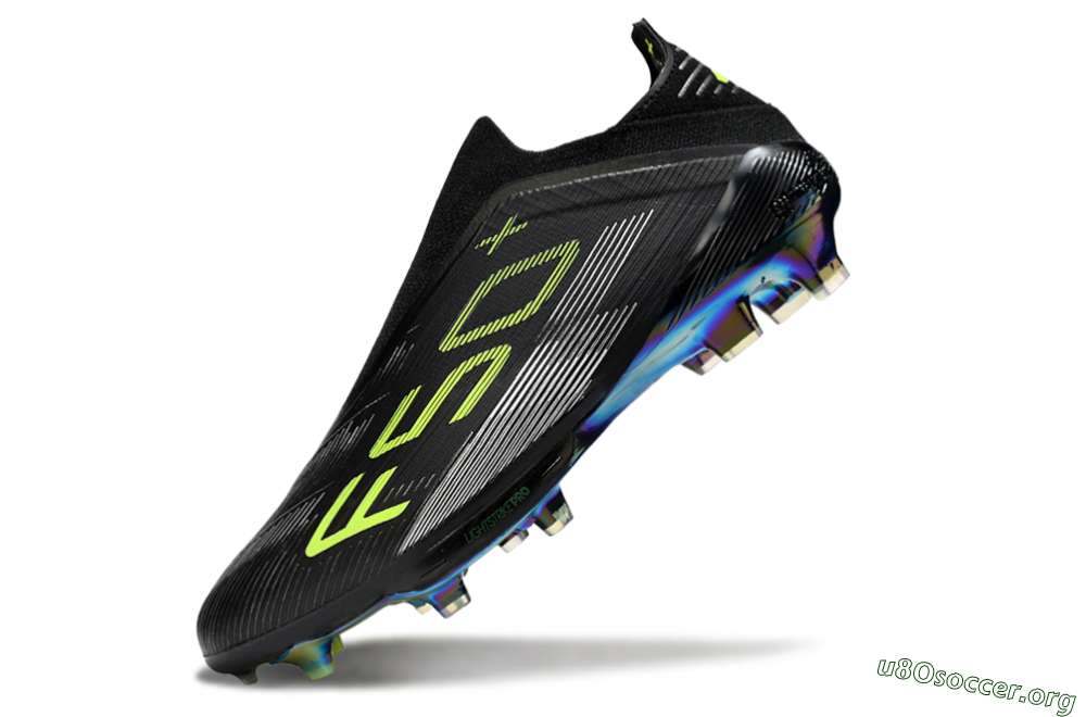 Adidas F50+ Elite Lightstrike Pro Laceless FG Football Boots - Black/Yellow/Silver 5