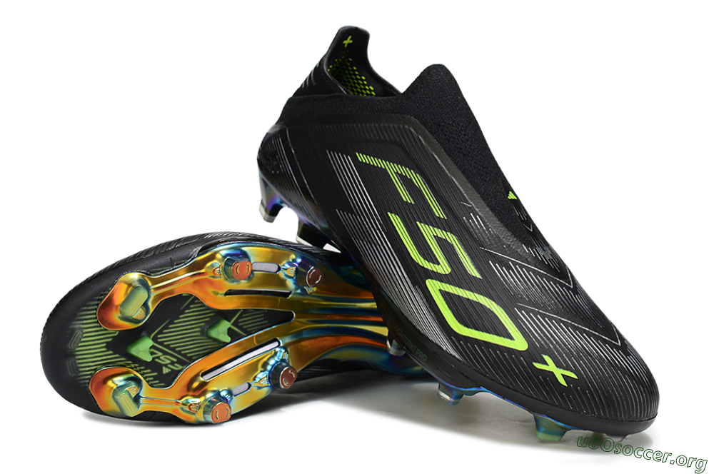 Adidas F50+ Elite Lightstrike Pro Laceless FG Football Boots - Black/Yellow/Silver 0