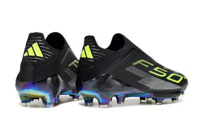 Adidas F50+ Elite Lightstrike Pro Laceless FG Football Boots - Black/Yellow/Silver