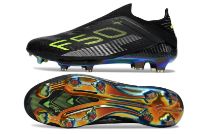 Adidas F50+ Elite Lightstrike Pro Laceless FG Football Boots - Black/Yellow/Silver