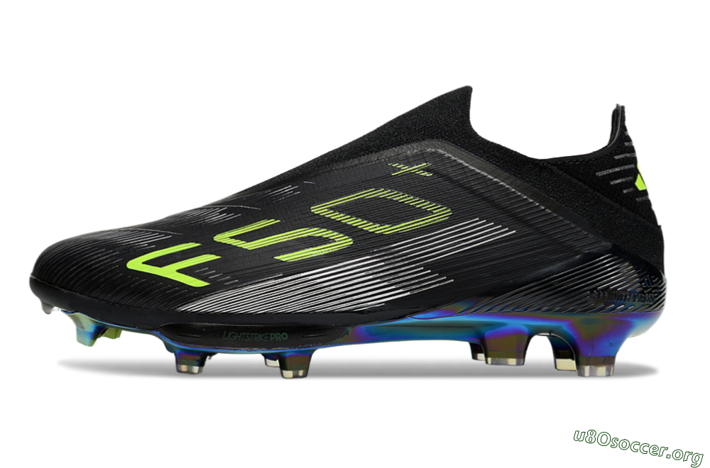Adidas F50+ Elite Lightstrike Pro Laceless FG Football Boots - Black/Yellow/Silver 3