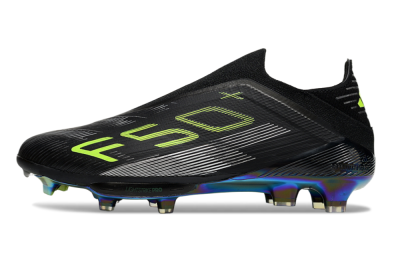 Adidas F50+ Elite Lightstrike Pro Laceless FG Football Boots - Black/Yellow/Silver