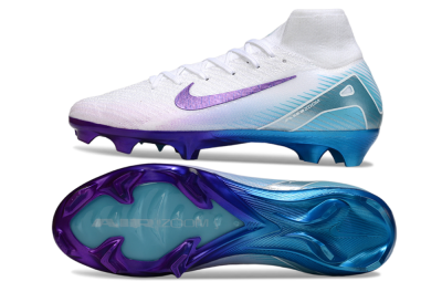 Nike Air Zoom Mercurial Superfly 10 Elite FG Football Boots - White/Purple/Jade