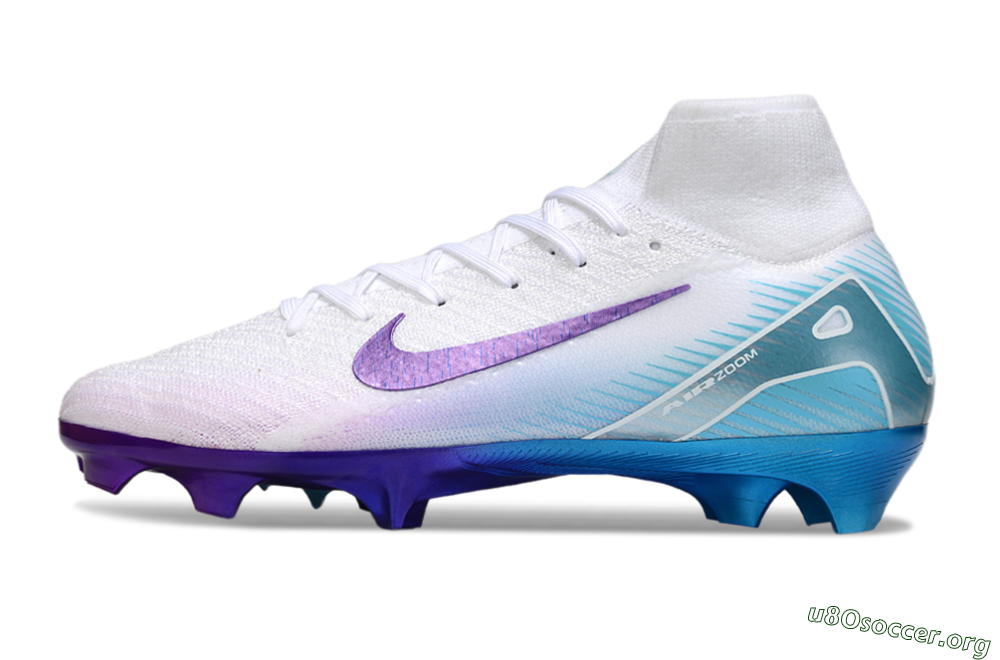 Nike Air Zoom Mercurial Superfly 10 Elite FG Football Boots - White/Purple/Jade 3