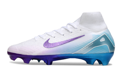 Nike Air Zoom Mercurial Superfly 10 Elite FG Football Boots - White/Purple/Jade