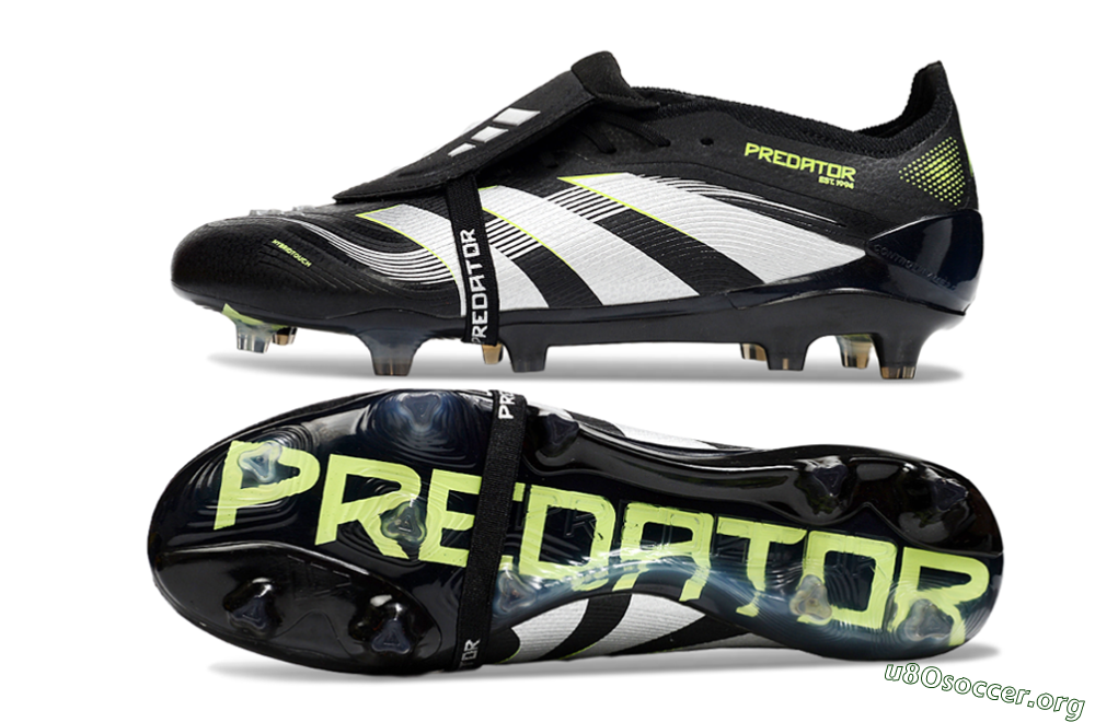 Adidas Predator 25 Elite Foldover Tongue FG Football Boots - Black/White/Yellow 1