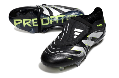 Adidas Predator 25 Elite Foldover Tongue FG Football Boots - Black/White/Yellow