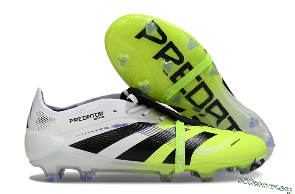 Adidas Predator 25 Elite Foldover Tongue FG Football Boots - White/Yellow/Black 2