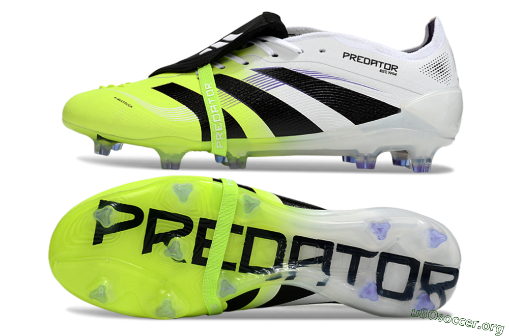 Adidas Predator 25 Elite Foldover Tongue FG Football Boots - White/Yellow/Black 1